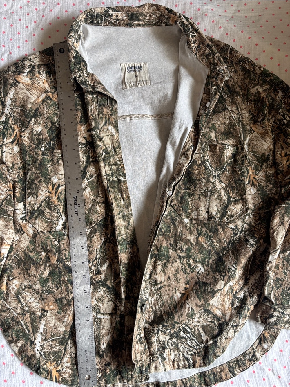 Denim&Co Womens Woodland Camo Button-Up Jacket - Brown Green